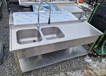 Zlew Gastronomiczny 2 Komorowy Z Półką 180/60/85