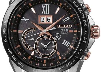 Seiko Astron 8X42 GPS Solar Big-Date męski szafir komplet 10 BAR Zegarek