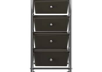 vidaXL Wózek z 4 szufladami, czarny, plastikowy(SKU:320398)