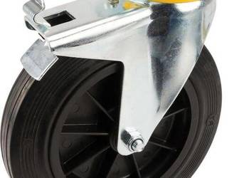 Koła skrętne z czarnymi oponami gumowymi 4687PVR250P63