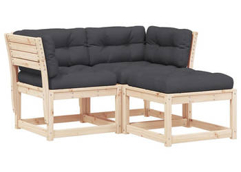 3-cz zestaw mebli ogrodowych z poduszkami lite drewno sosnowe WM-3216990