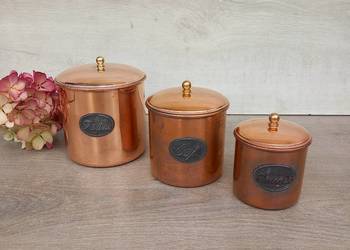 Miedziany pojemnik kuchenny - komplet 3szt - miedziana kolekcja