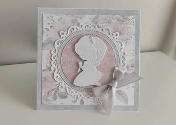 Kartka ręcznie robiona Komunia Święta handmade dziewczynka 2