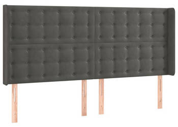 Zagłówek uszak ciemnoszary 203x16x118/128 cm aksamit WM-3120081
