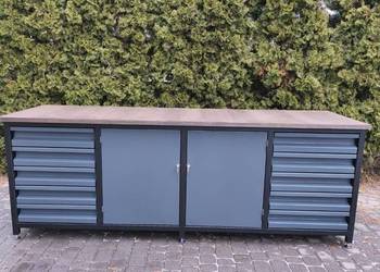 Stół warsztatowy, falbanek, szafka warsztatowa