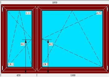 OKNO PCV 1950 X 1260 MAHOŃ