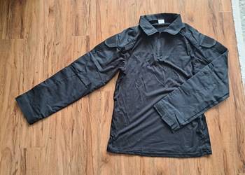 nowa męska koszula z rzepami na rękawach do przypinania naszywek, rozmiar z