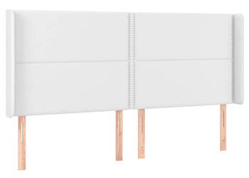Zagłówek do łóżka z LED biały 163x16x118/128cm sztuczna skóra WM-3124005
