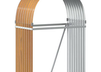 Stojak na drewno jasny brąz 80x45x120 cm stal galwanizowana WM-364579