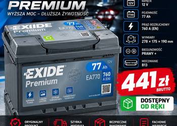 EXIDE PREMIUM EA770 12V 77Ah 760A – 441 zł brutto
