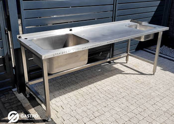 Zlew gastronomiczny 2-komorowy 232x70x85 cm