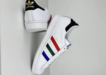 Adidas Superstar IF7821 r.40 białe kolorowe paski skóra