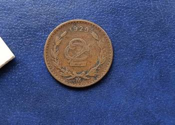 Stare monety 2 centavo 1929 Meksyk bardzo rzadki rocznik