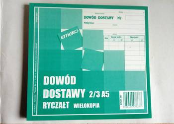 Druk dowód dostawyryczałt 2/3 A5 Emeko wielokopia nowy