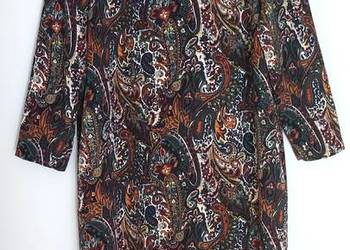 Prosta sukienka, wzór paisley, Bialcon, rozmiar 40