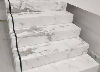 Płytki schodowe 100x30 MARMUR POŁYSK glamour BIEL