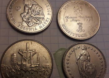 4 sztuki Polskich monet, 5 Monet -2zł SUM, 50 sztuki Polskich monet