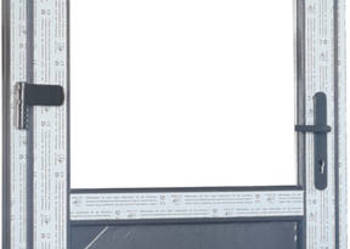 DRZWI Kacprzak 110x210 Drzwi ZEWNĘTRZNE PCV Sklepowe Antracyt Lewe