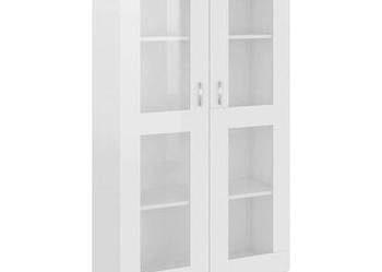 vidaXL Witryna, biała z połyskiem, 82,5x30,5x150 cm(sku802765)