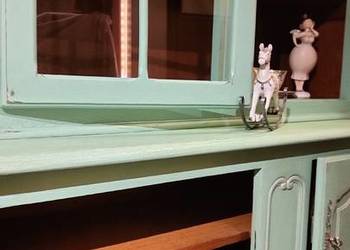 Witryna biblioteczka odnowiona przeszklona w stylu ludwik