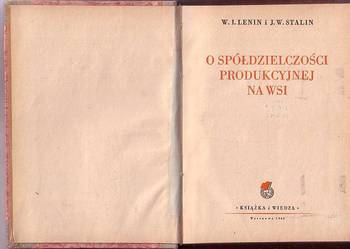 (8647) O SPÓŁDZIELCZOŚCI PRODUKCYJNEJ NA WSI – W.I. LENIN i