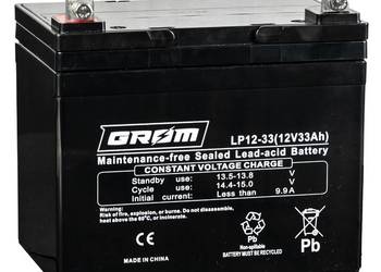 Akumulator 12V 33Ah żelowy GROM LP12-33