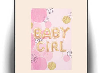 pastelowy plakat dla dziewczynki baby girl plakat A4 obrazek