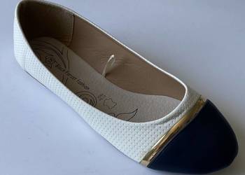 Białe baleriny skórzana wkładka rozmiar 38 (JT0101)