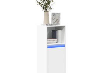 Szafka z LED biała 38x34x100 cm materiał drewnopochodny WM-852166