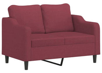 Sofa 2-osobowa winna czerwień 120 cm tapicerowana tkaniną WM-359357