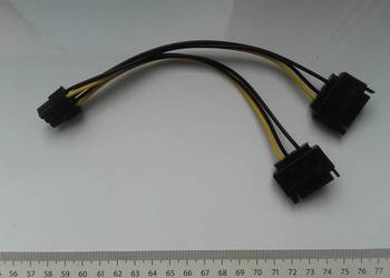 Kabel z 2xSATA do GPU 6pin dla karty graficznej,19cm, PCIE