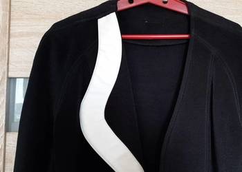 Marynarka-żakiet czarna, jednostronna biała klapa, rozm. M - stan idealny