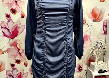 shein sukienka imprezowa marszczenia wyszczuplająca roz.38