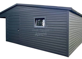 Schowek domek ogrodowy 4,5x5m + wiata 1,5m  antracyt ID1082