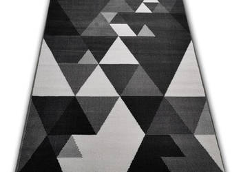 DYWAN 140X200 NEW IDEA TRÓJKĄTY WS55 SZARE GĘSTY WŁOS RÓŻNE WYMIARY