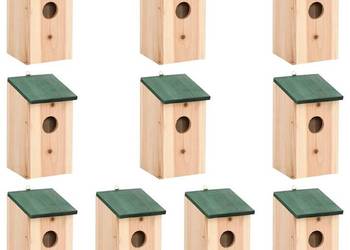 vidaXL Domki dla ptaków, 10 szt., lite drewno jodłowe,(SKU:314815)