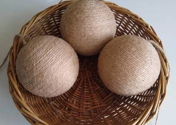 Kulka Kula (9,5 cm) Bombka Styropianowa Ozdoba Baza Juta Handmade Zestaw 3