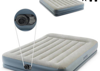 Materac dmuchany 203x152 cm do spania z pompką dwuosobowy 64118