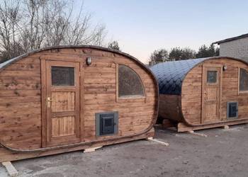 Sauna Owalna Ogrodowa Wyposażona Sauna Beczka Cała Polska!