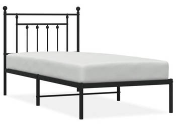 Łóżko Metalowe Czarne Rama Łóżka Ze Stelażem 90x200 cm WM-353530