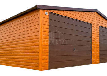 Garaż blaszany 7,5x6 m - 2x brama uchylna dach TS1333