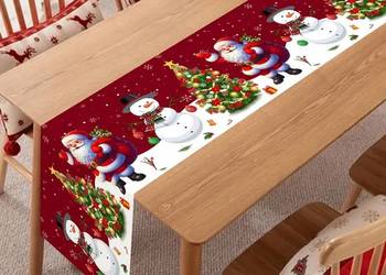 Bieżnik Świąteczny Mikołaje 180cmx35cm| Poliester| AS