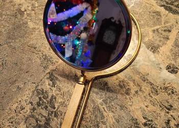 Zabytkowe Lustro kosmetyczne, złocony mosiądz Lata 50 Francja Vintage