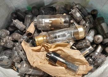 Stare lampy elektronowe duży zestaw 6 kg używane retro vintage zabytek