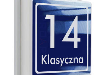 PODŚWIETLANY numer domu LED czujnik zmierzchu tabliczka K+