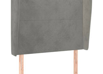 Zagłówek uszak jasnoszary 93x23x118/128 cm aksamit WM-3117712