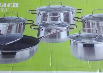 Garnki Saubach zestaw miedziane uchwyty 12 el indukcja gaz