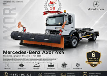 Mercedes Axor 1833 4X4 Mercedes-Benz Axor 18.33 4X4 / HAKOWIEC / PŁUG ŚNIE…