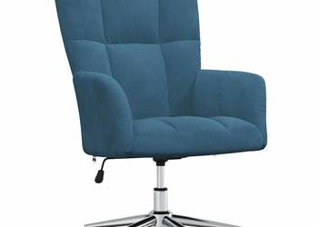 vidaXL Fotel, niebieski, obity aksamitem(SKU:328171)