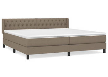 Łóżko kontynentalne z materacem taupe tkanina 200x200 cm WM-3129981